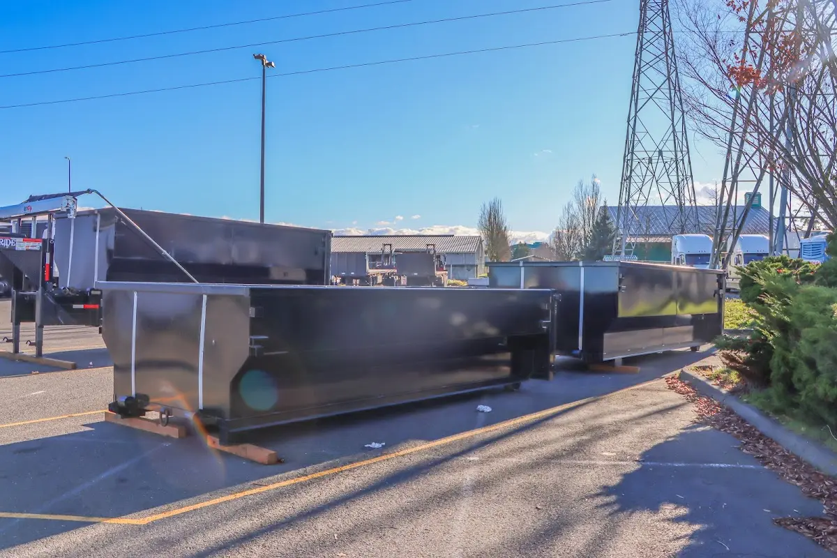 Roll-off dumpster ready for waste disposal at job site for Yard Waste Dumpster Rental in Spring Ridge